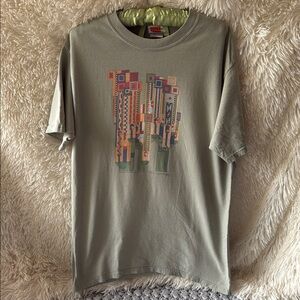 Vintage Frank Lloyd Wright Shirt Mens Large Green Saguaro Forms Cactus Flowers